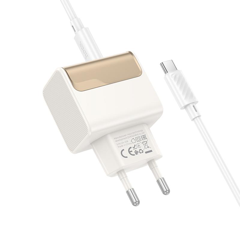 СЗУ Hoco CS73A Star Speed PD30W+QC3.0 (1USB-A/1C) + кабель Type-C to Type-C