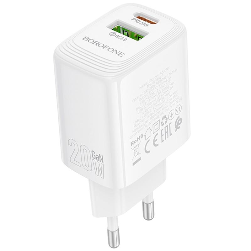 СЗУ Borofone BN27 Fuente PD20W+QC3.0 (1USB-A/1C)
