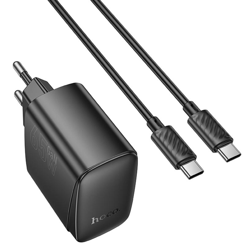 СЗУ Hoco CS63A Bright PD65W (1USB-A/1C) + кабель Type-C to Type-C