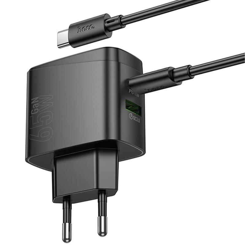 СЗУ Hoco CS63A Bright PD65W (1USB-A/1C) + кабель Type-C to Type-C