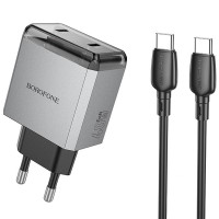 СЗУ Borofone BN21 Lena PD40W+QC3.0 (2USB-C) + кабель Type-C to Type-C