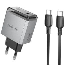СЗУ Borofone BN21 Lena PD40W+QC3.0 (2USB-C) + кабель Type-C to Type-C
