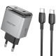 СЗУ Borofone BN21 Lena PD40W+QC3.0 (2USB-C) + кабель Type-C to Type-C