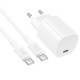 СЗУ Borofone BA103A Pudding PD20W (1USB-C) + кабель Type-C to Type-C