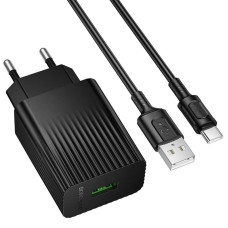 СЗУ Borofone BAS72A Source QC3.0 (1USB-A) + кабель USB to Type-C