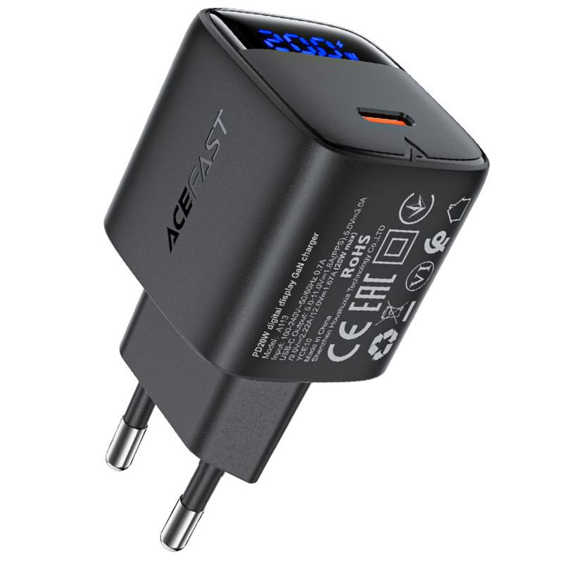 СЗУ Acefast A113 PD20W GaN (1USB-C) + кабель Type-C to Type-C