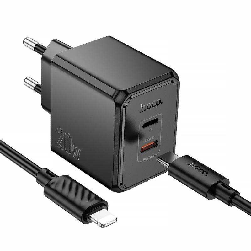 СЗУ Hoco CS16A Wish PD20W (1USB-C/1L) + кабель Type-C to Lightning