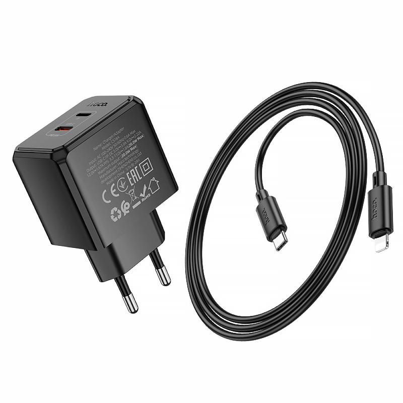 СЗУ Hoco CS16A Wish PD20W (1USB-C/1L) + кабель Type-C to Lightning