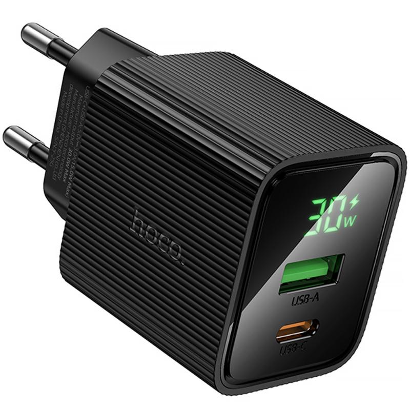 Уценка СЗУ Hoco CS84A Excellent with digital display PD30W+QC3.0 (1USB-A/1C)